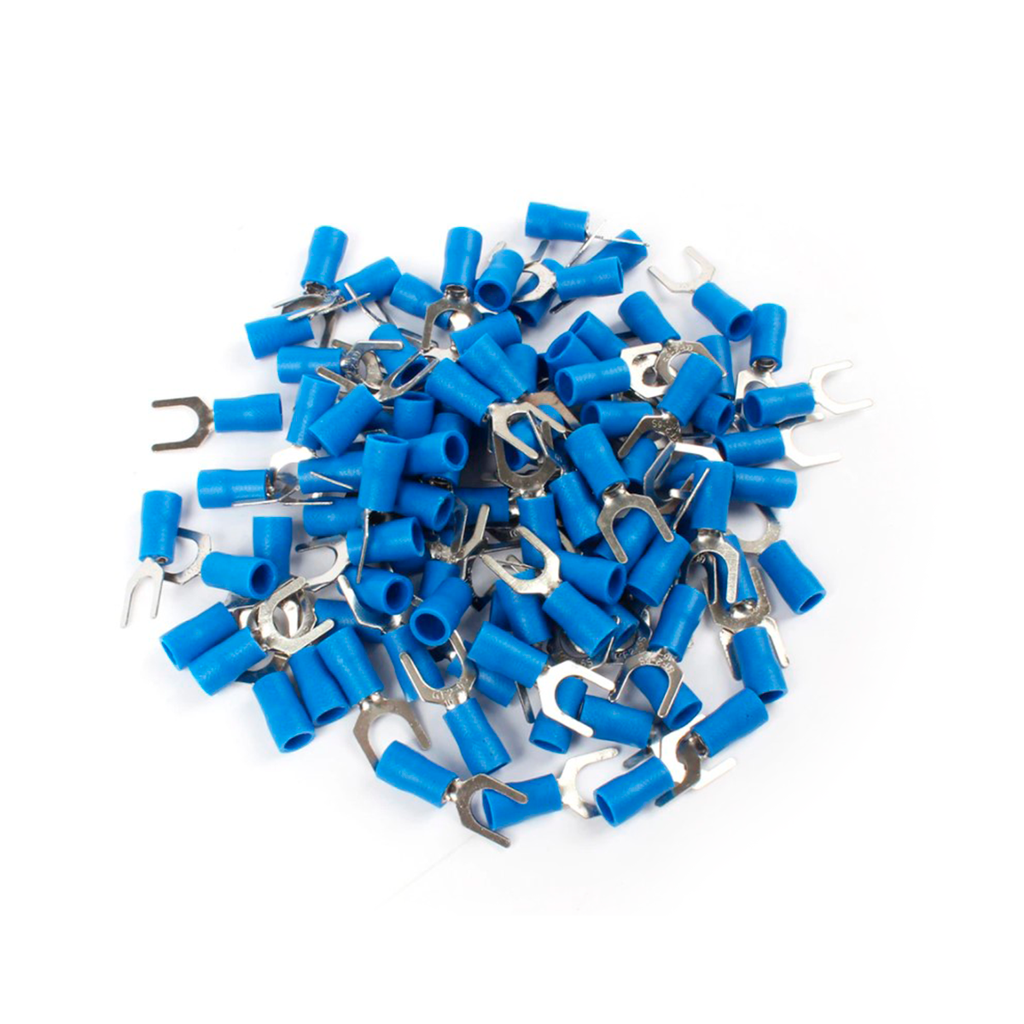 TERMINAL HORQUILLA AISLADOØ 3/16" 14-16AWG AZUL 100UND