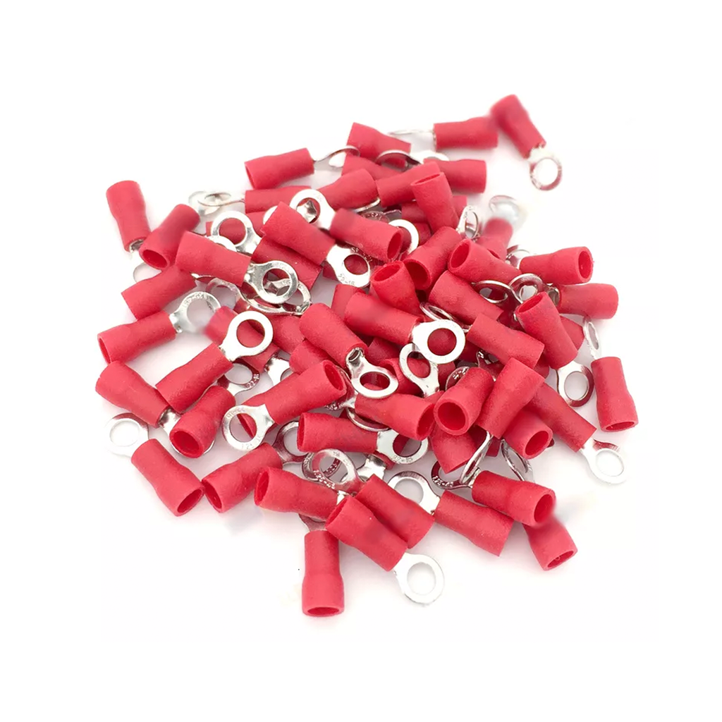 TERMINAL OJAL AISLADO Ø 1/4" 16-22AWG ROJO 100UND