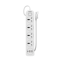 Supresor Multiple 4 Tomas Blanco, +2 Usb +1 Usb C, 3Mts De Cable 3X0.75Mm, 250V, 10A, 2500W Max, Usb 5V 3.1A, Protector Termico