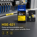 Cinta Termocontraible para rotulador negro sobre Amarillo 9mm