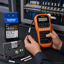 Cinta Termocontraible para rotulador negro sobre blanco 12mm