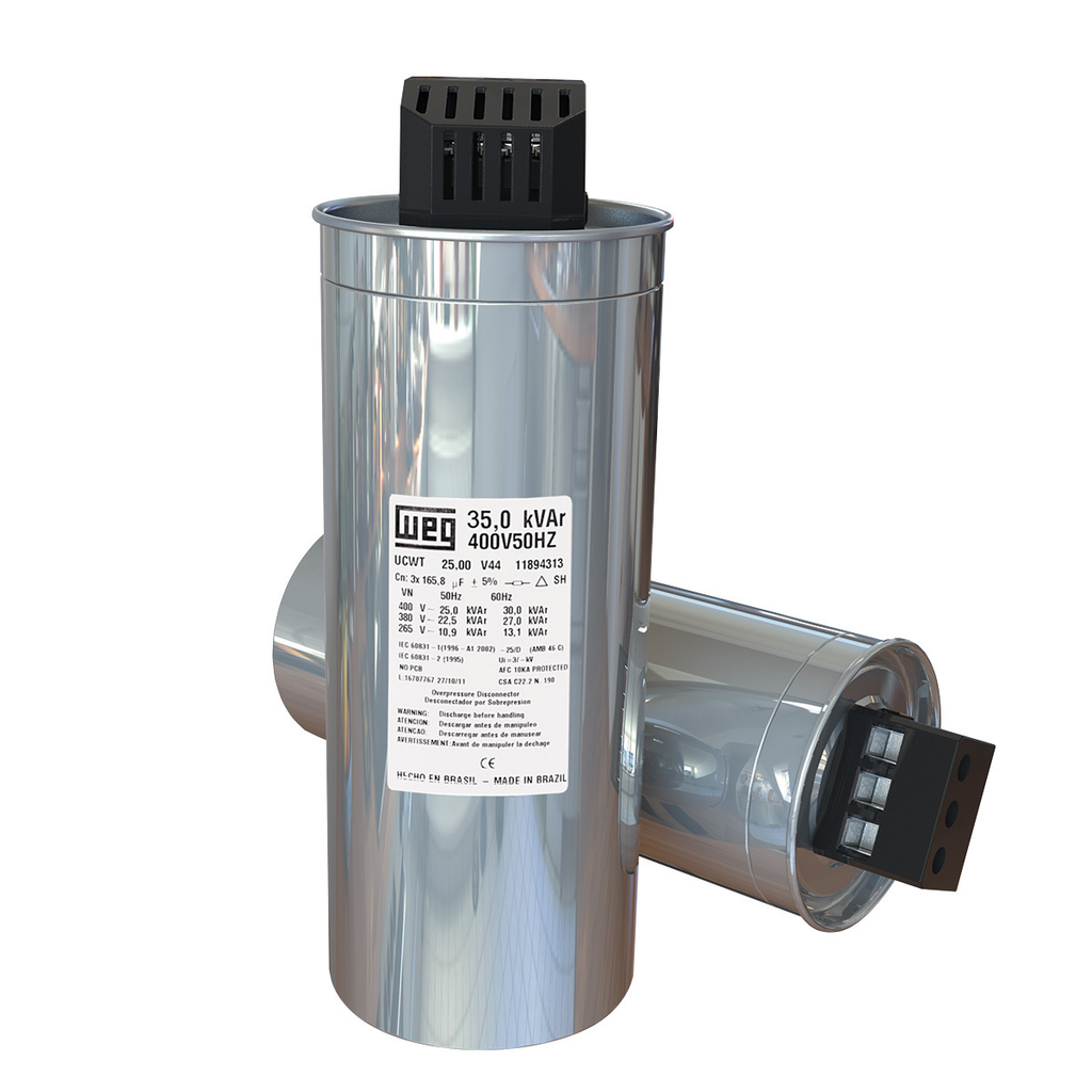 Condensador Trifasico Heavy Duty 40Kvar/440Vac 60Hz Medidas 136Mmx290Mm