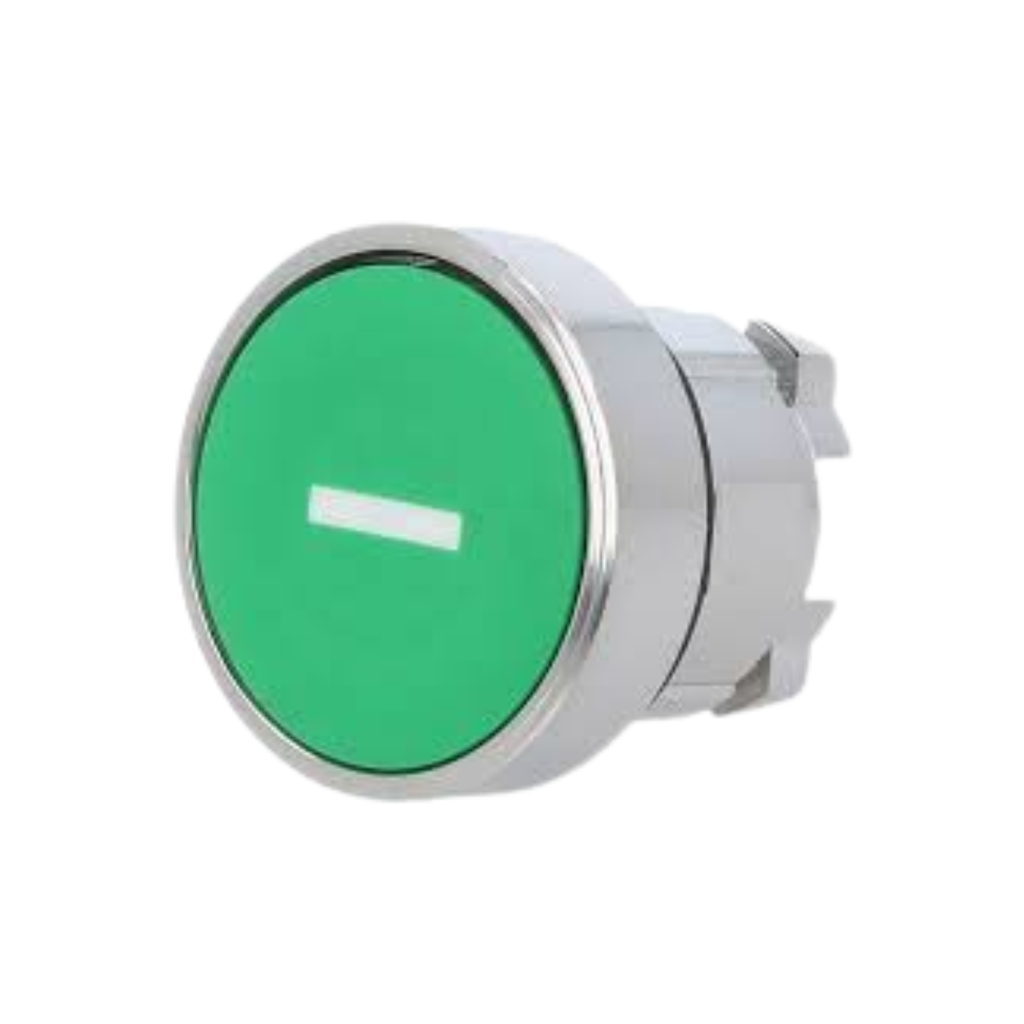 Pulsador Np2-Ba331(Cabezal Verde-I Raya Blanca)