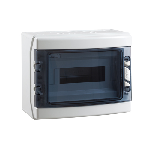 Tablero PC libre halógeno adosable c/puerta fumé 12 polos s/tierra UV IP65 IK08