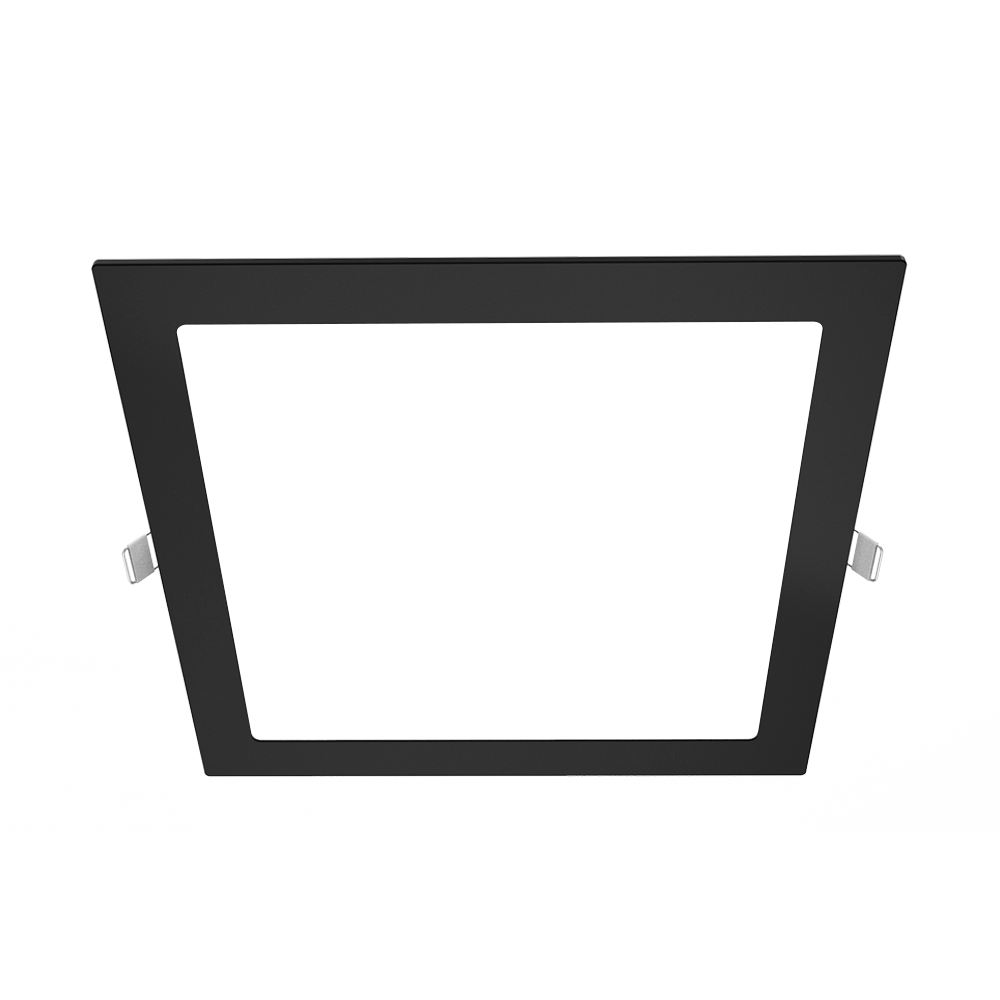 DOWNLIGHT LED NEGRO CUADRADO EMPOTRABLE 18W 85-265VAC LUZ CÁLIDA 3000K