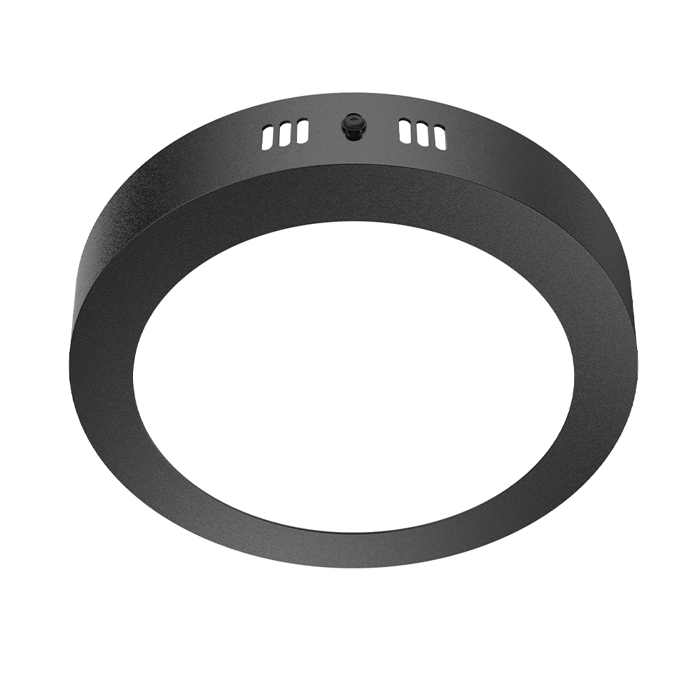 DOWNLIGHT LED NEGRO CIRCULAR ADOSABLE 12W 85-265VAC LUZ CÁLIDA 3000K