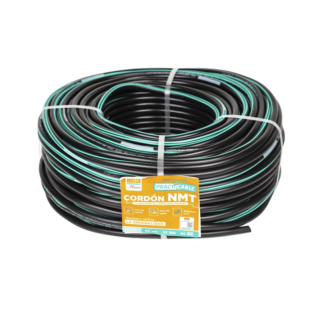 CONDUCTOR ELECTRICO 500V VULCANIZADO 2X12AWG NEGRO NMT PC