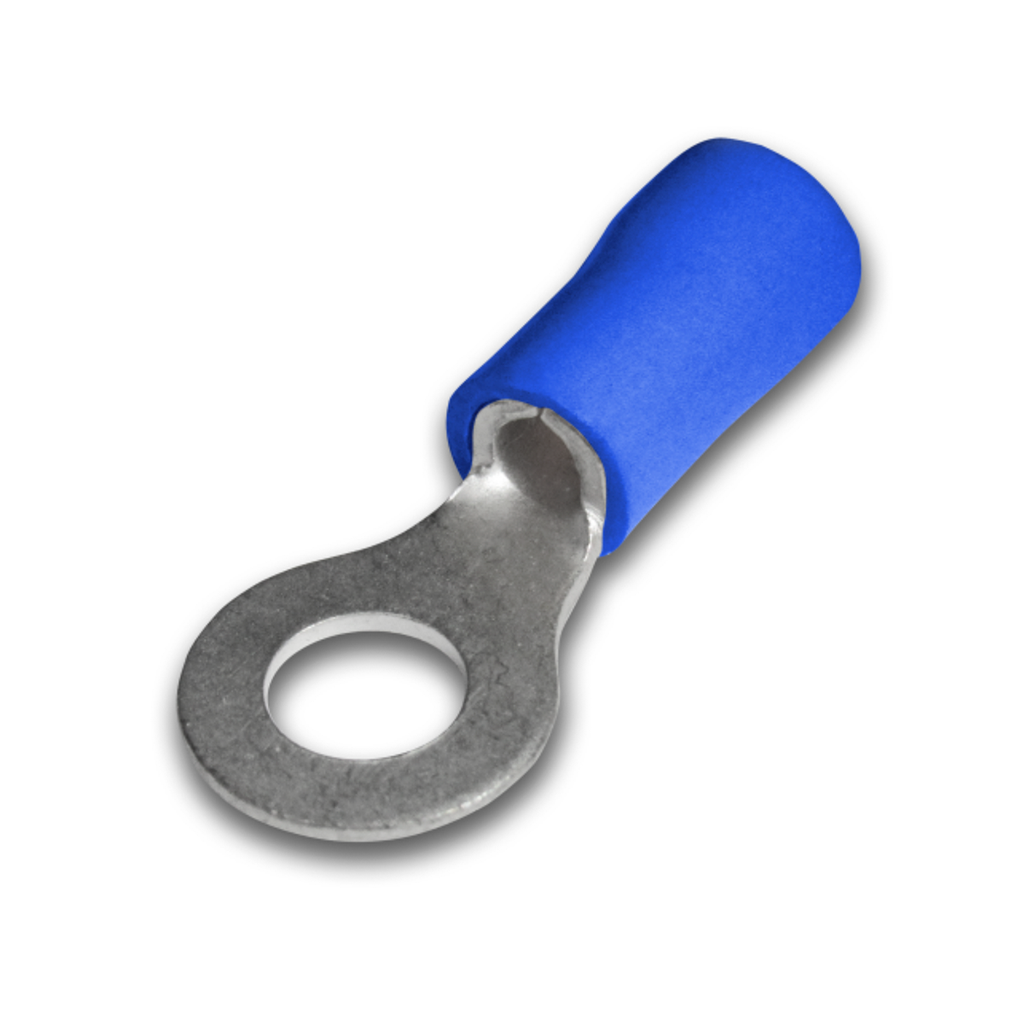 Terminal Ojal Aislado Ø 5/32" (4mm) – 16-14 AWG (1.5-2.5mm²) Azul (100 und)