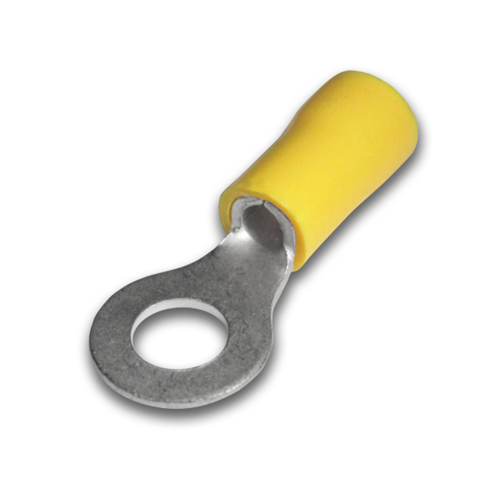 Terminal Ojal Aislado Ø 3/16" (5mm) – 12-10 AWG (4-6mm²) Amarillo (100 und)