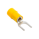 Terminal Horquilla Aislado Amarillo (100 und) Ø 1/4" (6mm) – 12-10AWG (4-6mm²)