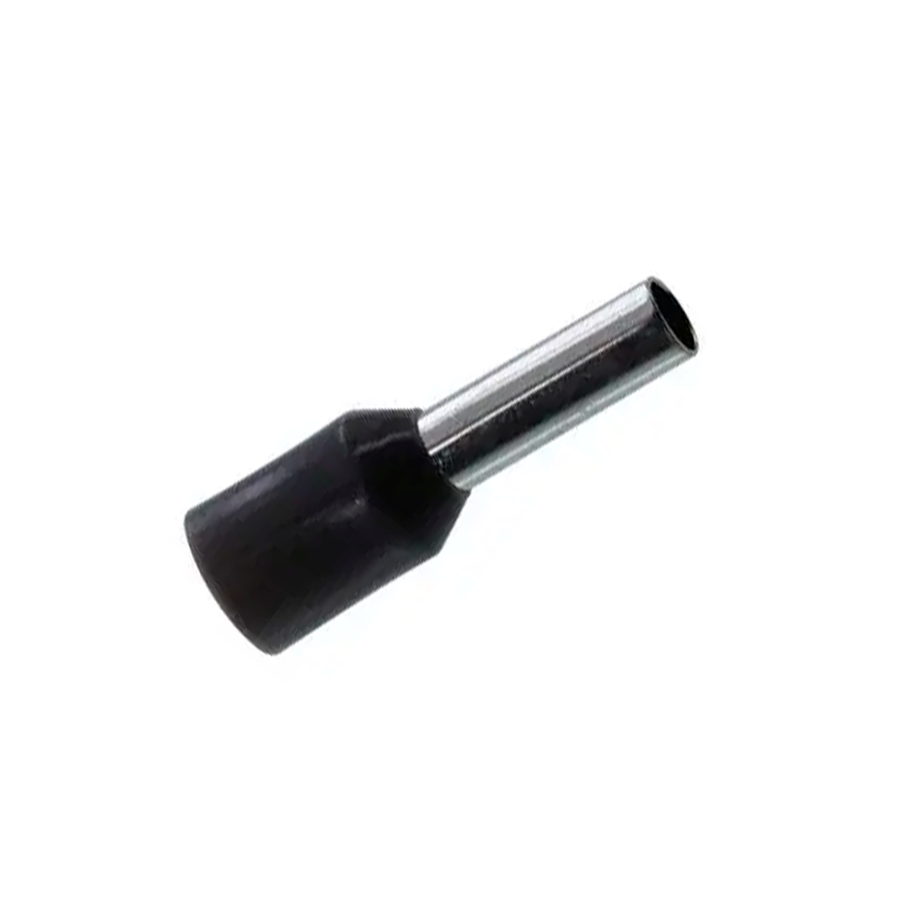 Terminal Sobremoldeado Simple – 10 AWG (6mm²) Negro (100 und)
