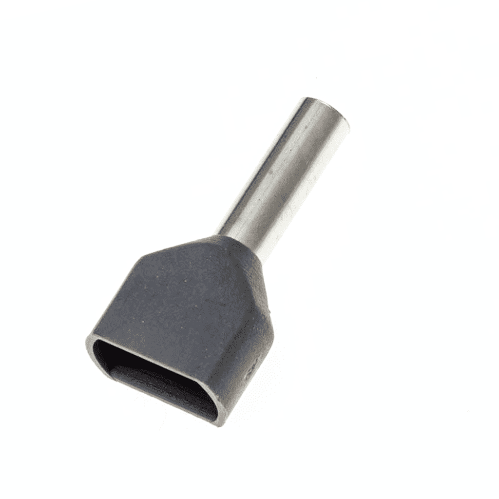 Terminal Sobremoldeado Doble – 12 AWG (4mm²) Gris (100 und)