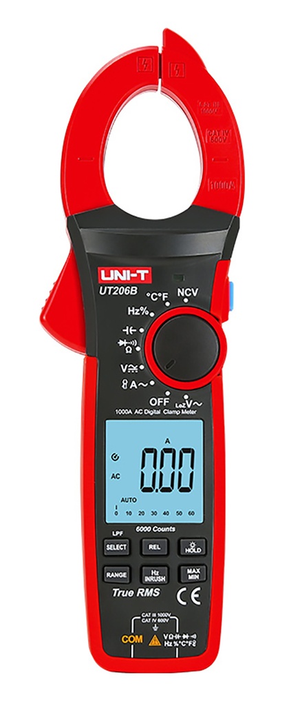 Pinza Amperimetrica Digital 1000 A AC/DC, True RMS, Medicion De Frecuencia