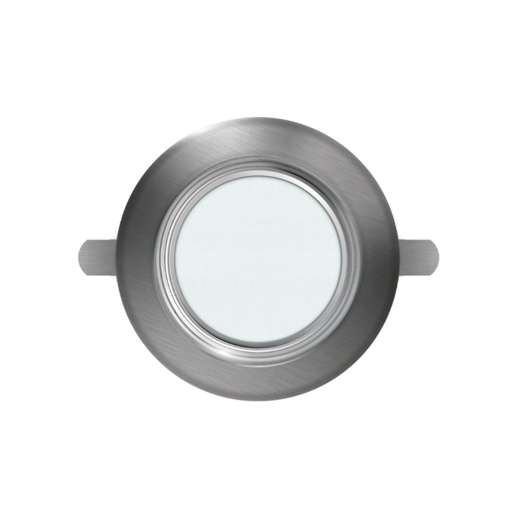 SPOT DOWNLIGHT LED PLATEADO EMPOTRABLE 8W 180-265VAC LUZ FRÍA 6500K PARA CAJA OCTOGONAL