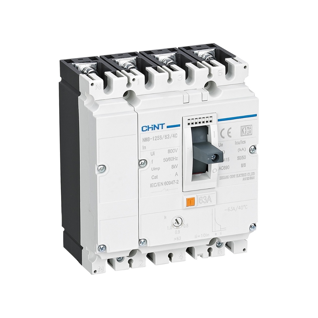 LLAVE DE FUERZA TETRAPOLAR  NM8N-250S, 4P, 250Amp, ( 0.7-1)In, Reg ( 175-250Amp), 50KA/400V.