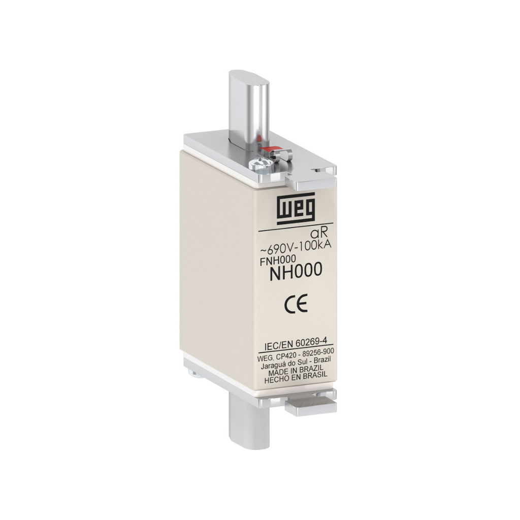 Fusible Ultrarrápido Nh Ar – 100A / 690V / 100Ka / Tamaño 000