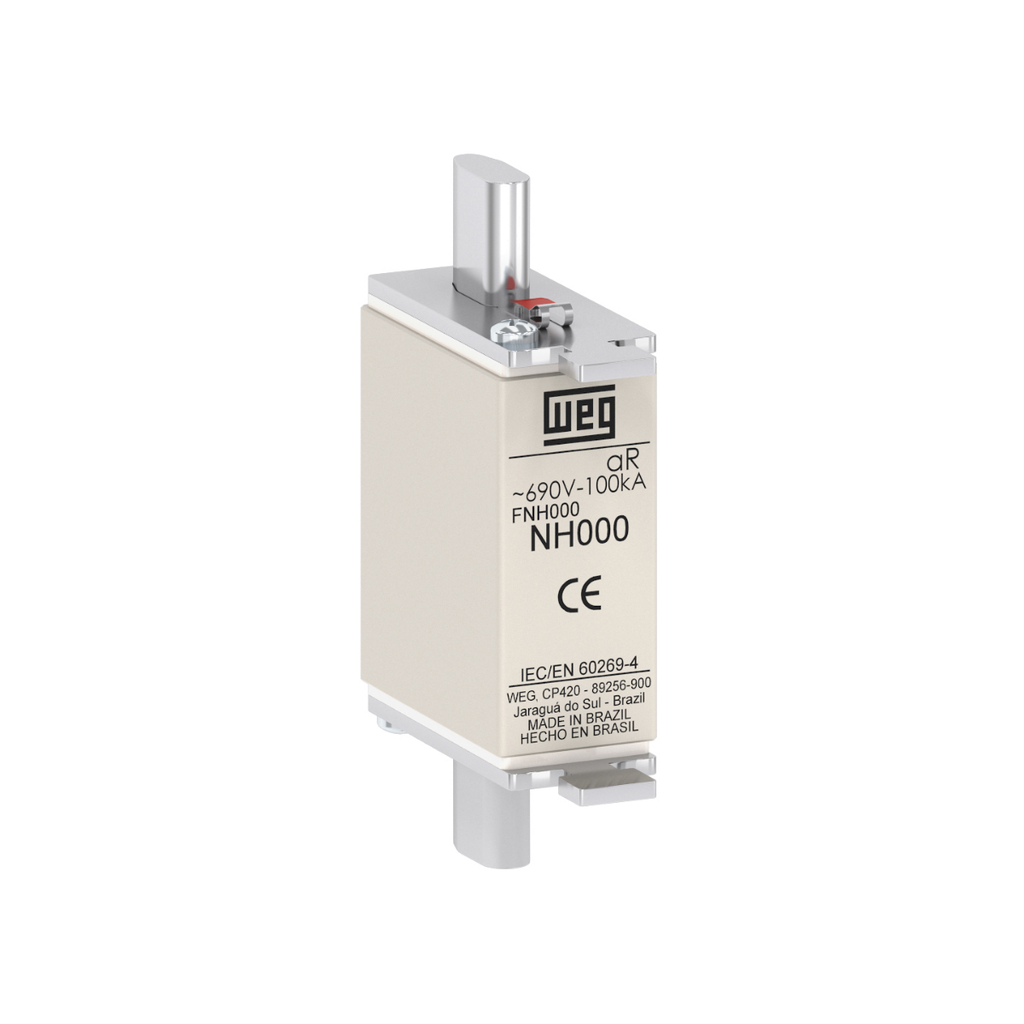 Fusible Ultrarrápido Nh Ar – 125A / 690V / 100Ka / Tamaño 000