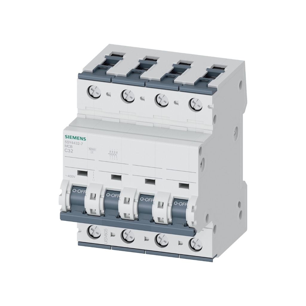 Int. Aut. Termomagnetico Para Riel 400V 10kA, 4 polos, C, 32A, T=70