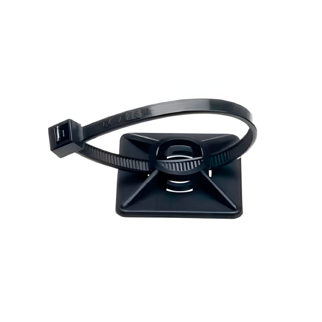 Portacintillo Adhesivo 30x30mm Negro (100 und)