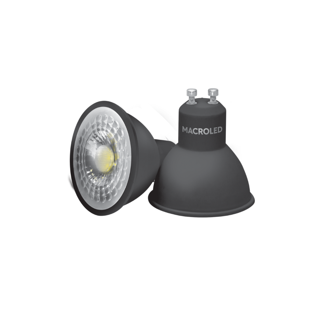 DICROICO LED ECO NEGRO MR16 7W 100-240VAC LUZ NEUTRA 4500K 38° GU10