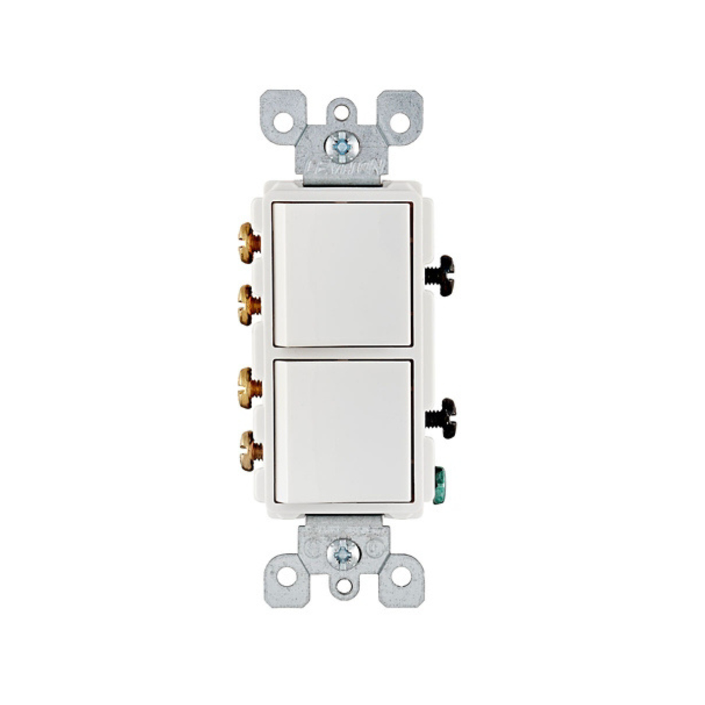 INTERRUPTOR DOBLE DECORA D/3 CONMUTACION 15A 250V BLANCO