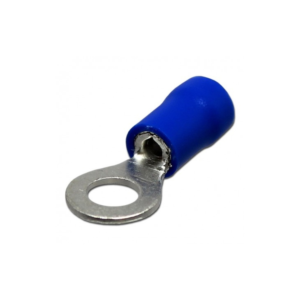 Terminal Ojal Aislado Ø 1/2" (12mm) – 16-14 AWG (1.5-2.5mm²) Azul (100 und)