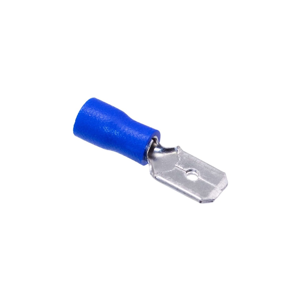 Terminal Macho Aislado 5.8mm (4.75mm ancho) – 16-14 AWG (1.5-2.5mm²) Azul (100 und)