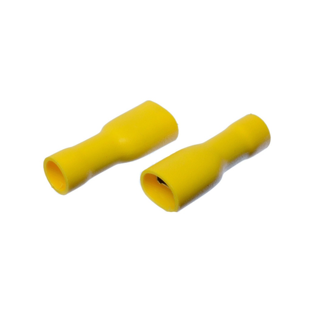Terminal Hembra Aislado PVC – 12-10 AWG (4-6mm²) Amarillo (100 und)