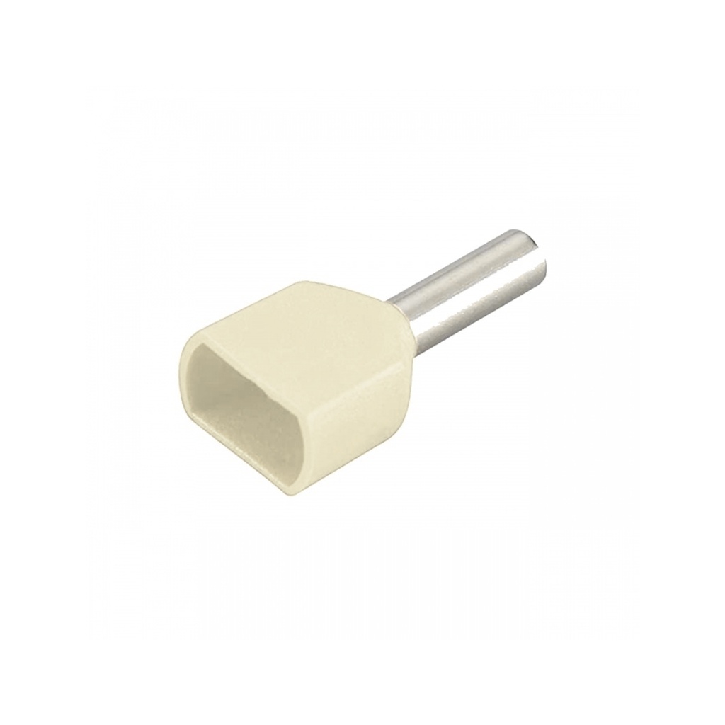 Terminal Sobremoldeado Doble – 8 AWG (10mm²) Marfil (100 und)