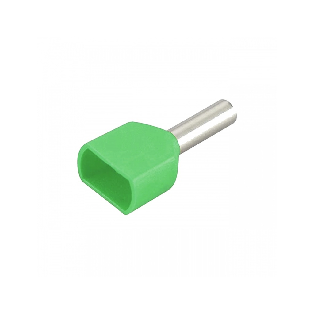Terminal Sobremoldeado Doble – 6 AWG (16mm²) Verde (100 und)