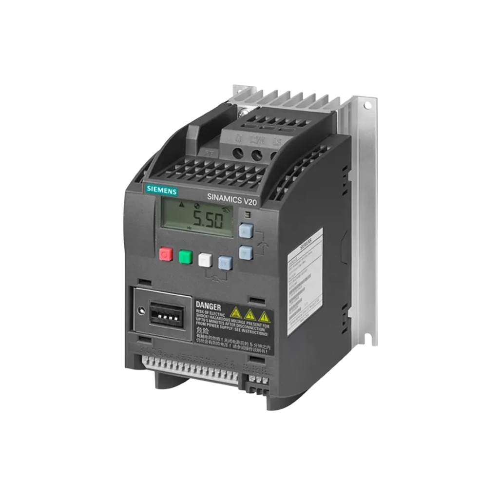 Variador De De Velcidad Sinamics V20 380-480 V 3F Ac47-63 Hz 0,75 Kw / 1Hp Uss/Modbus Rtu Bop Integrada: Ip20 Con Braking Module Integrado