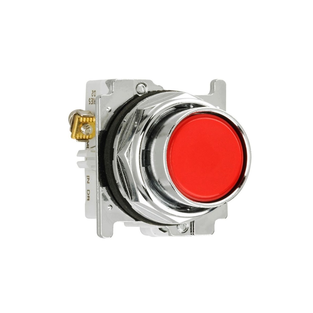 Pulsador rasante rojo 30mm 1NC