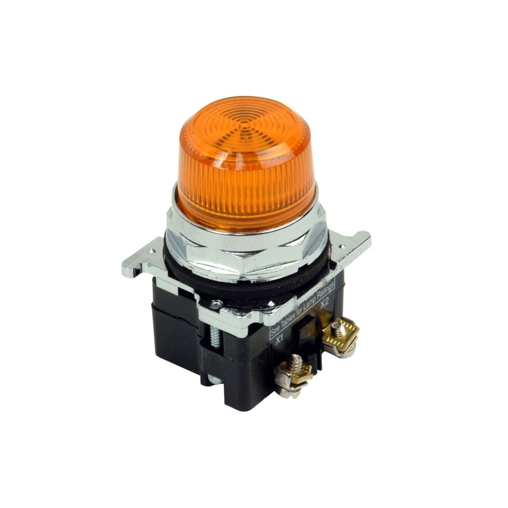 Piloto led amarillo (ámbar) 30mm 120VAC