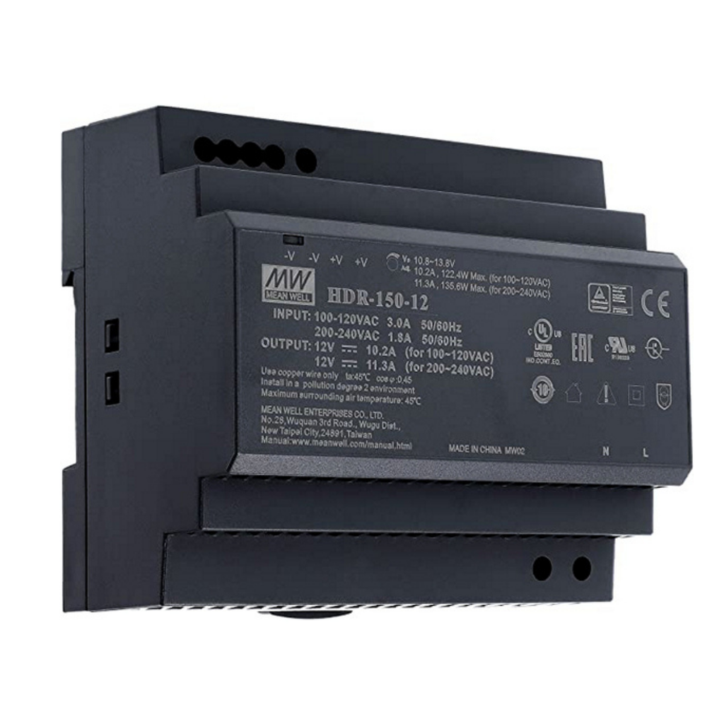Fuente Riel DIN Ultra Slim 150W 12VDC 12.5A In 85-264VAC