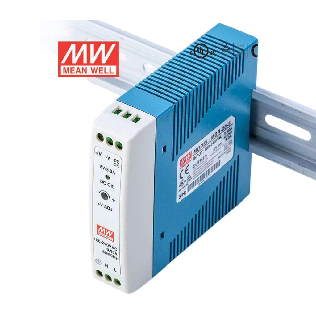 Fuente Riel DIN 20W 5VDC 4A In 85-264VAC