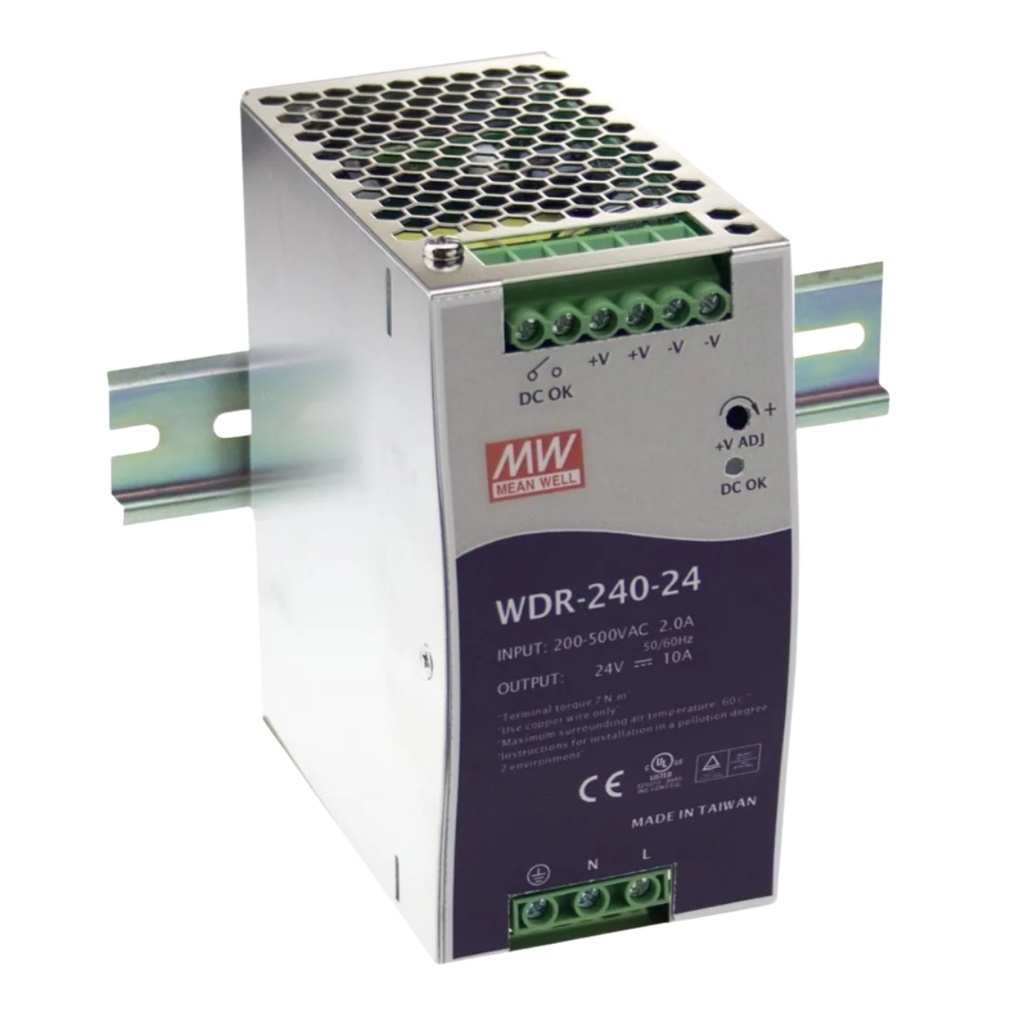 Fuente Riel DIN Wide Range 240W 48VDC 5A In 180-550VAC