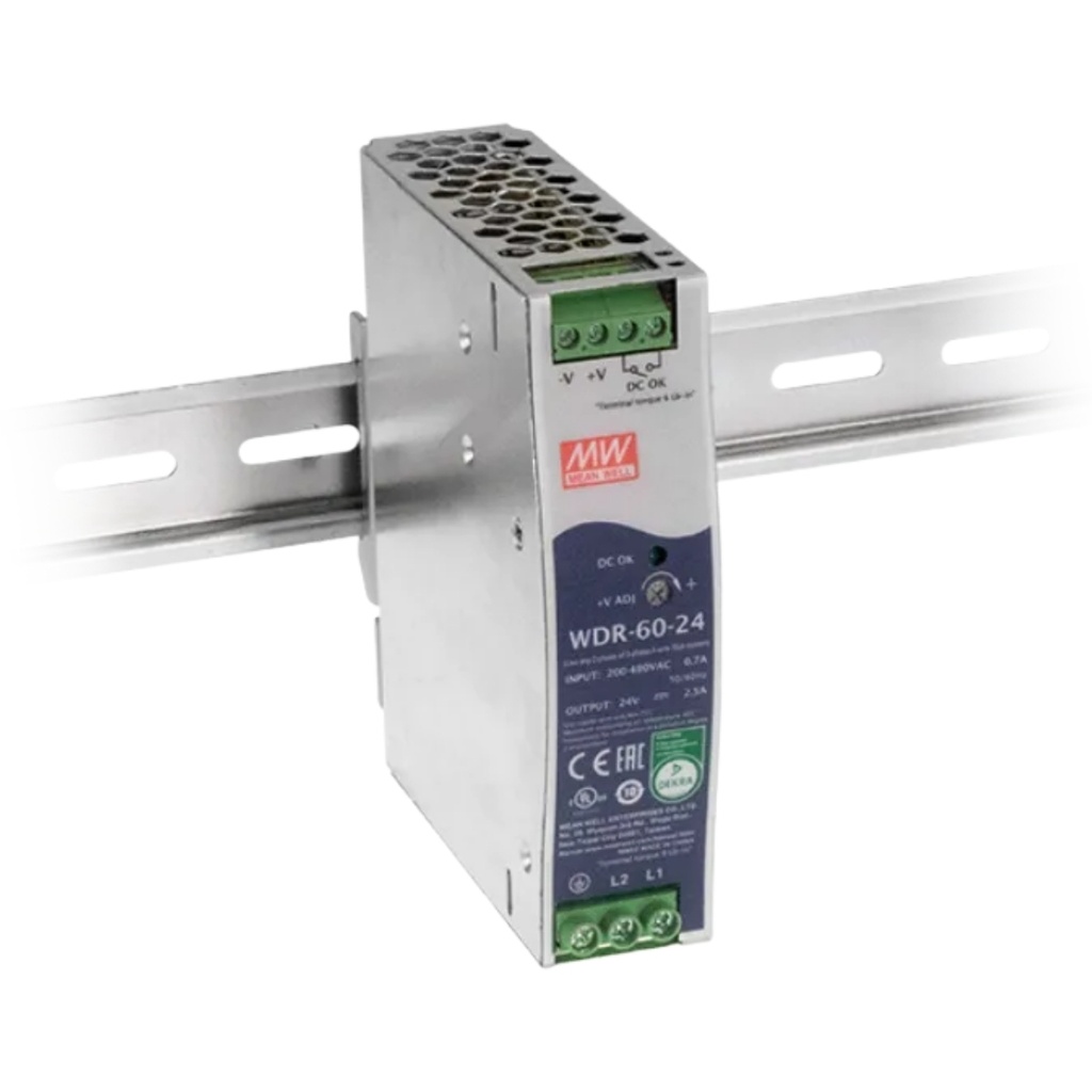 Fuente Riel DIN Wide Range 60W 5VDC 10A In 180-550VAC