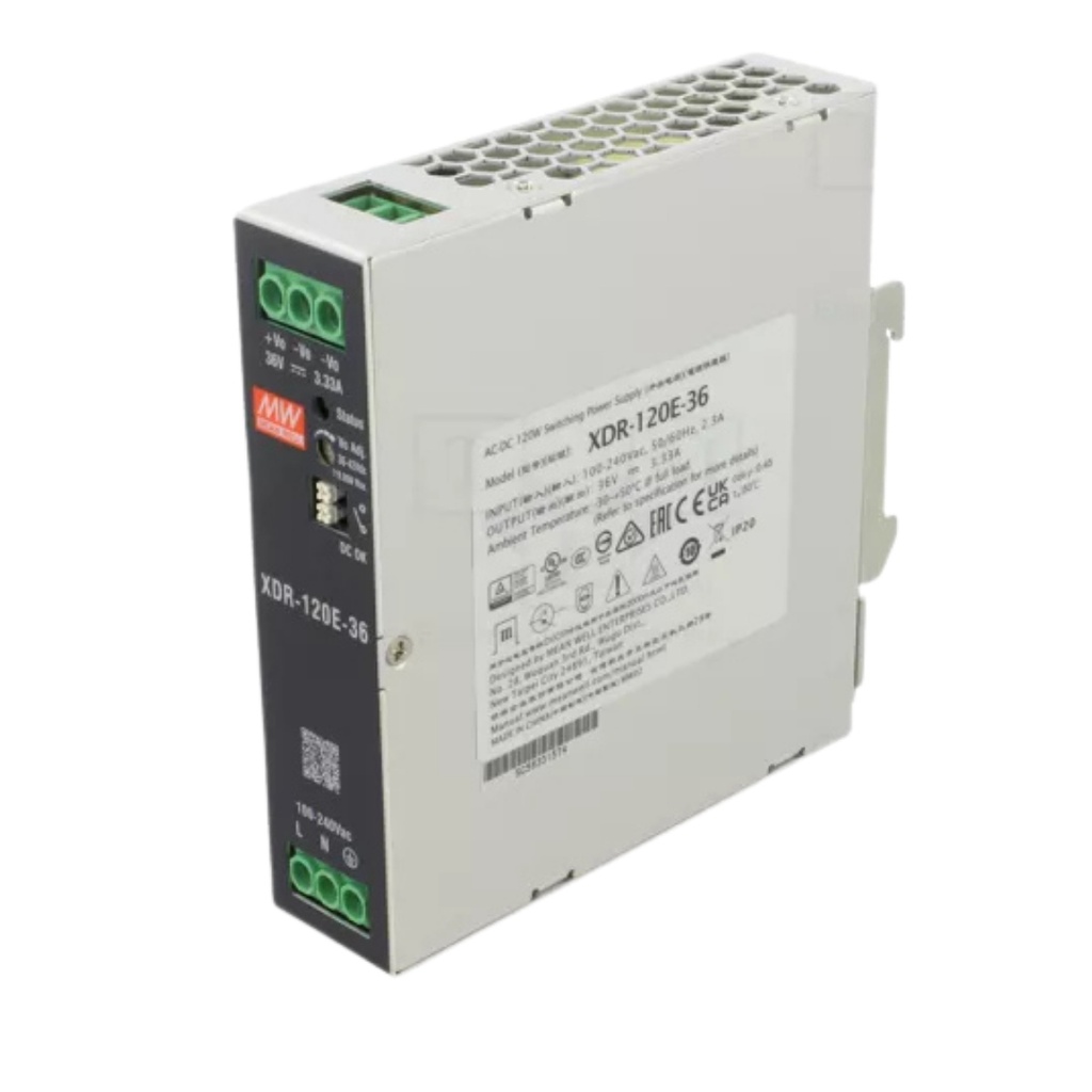 Fuente Riel DIN 120W 36VDC 3.33A In 85-264VAC (Serie E)