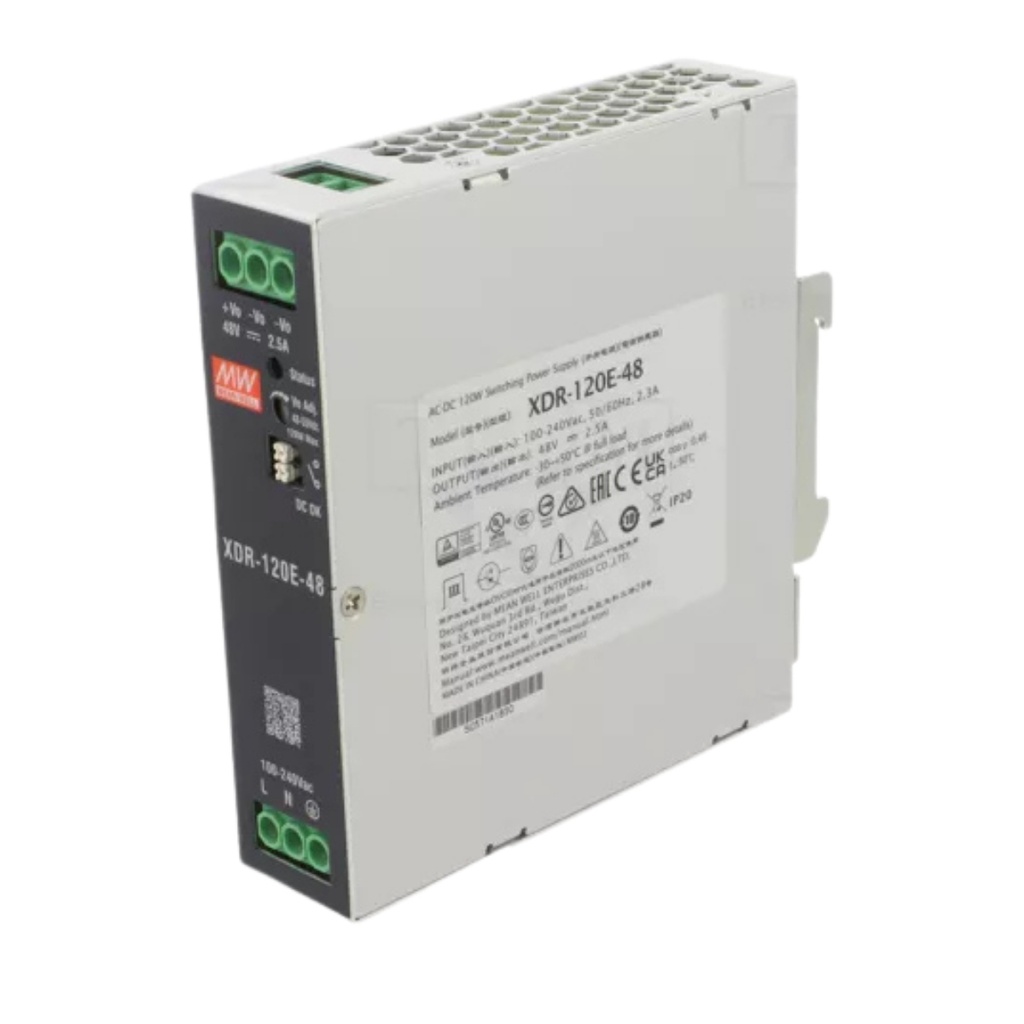 Fuente Riel DIN 120W 48VDC 2.5A In 85-264VAC (Serie E)
