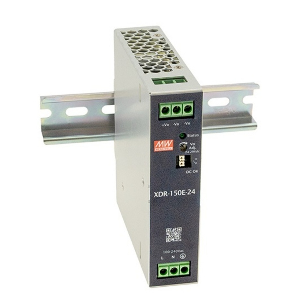 Fuente Riel DIN 150W 24VDC 6.25A In 85-264VAC (Serie E)