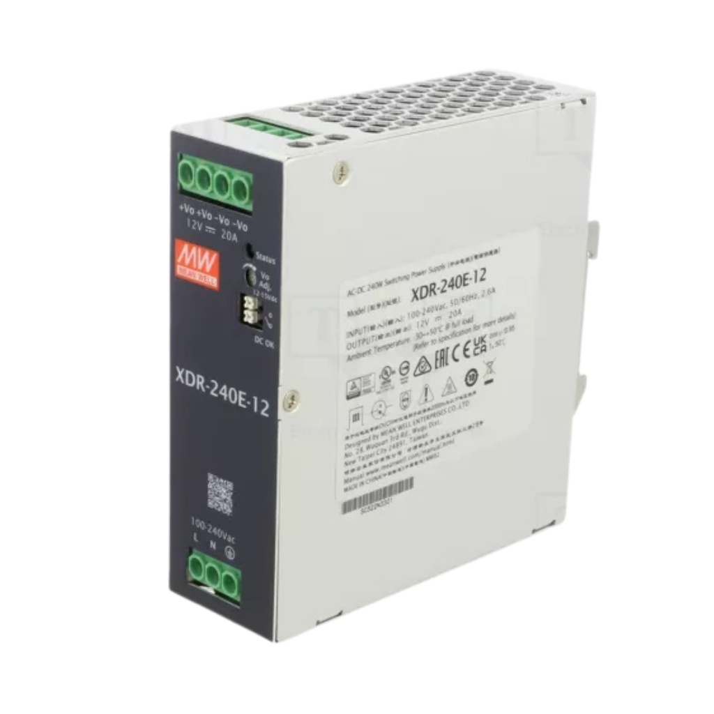 Fuente Riel DIN 240W 12VDC 20A In 85-264VAC (Serie E)