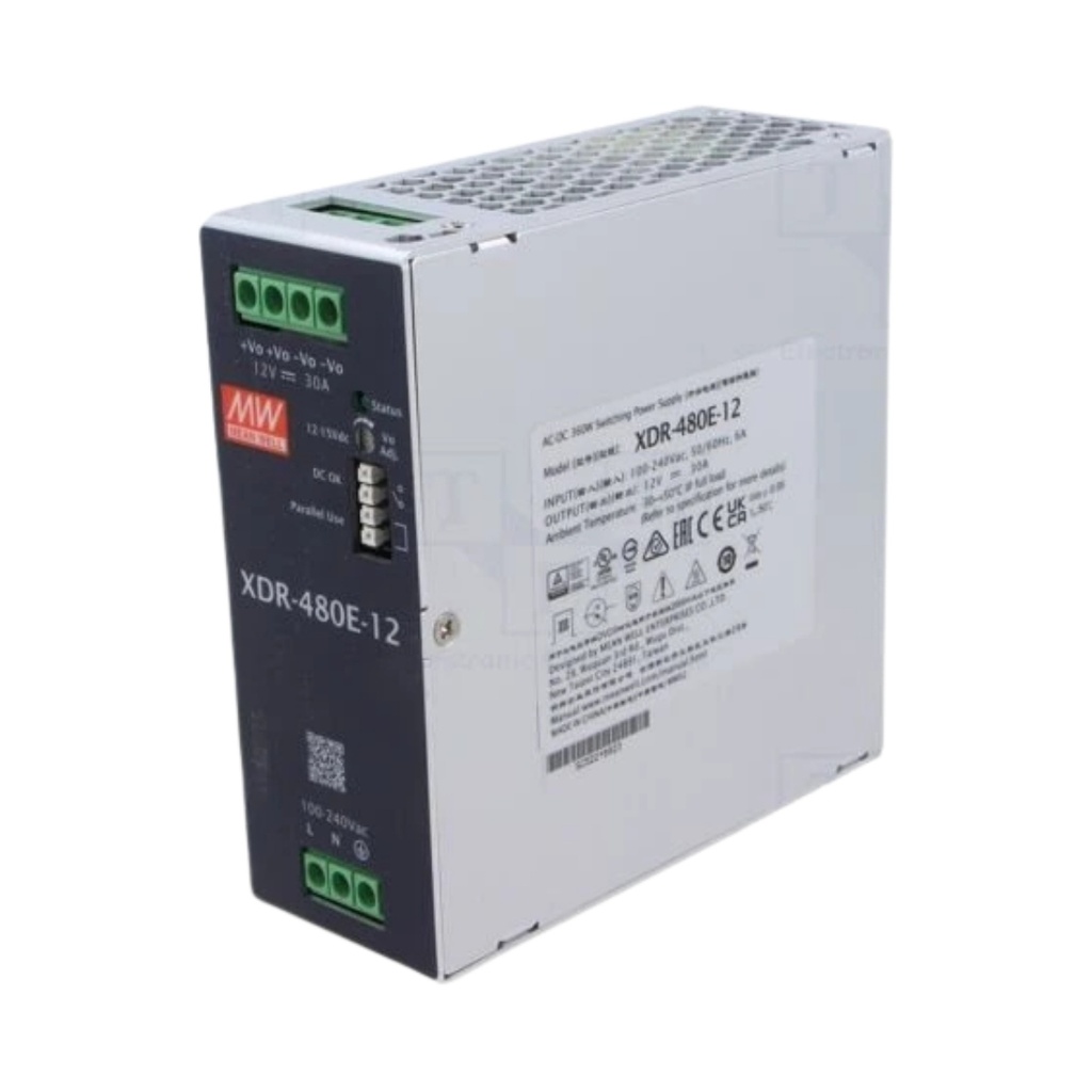 Fuente Riel DIN 480W 12VDC 40A In 85-264VAC