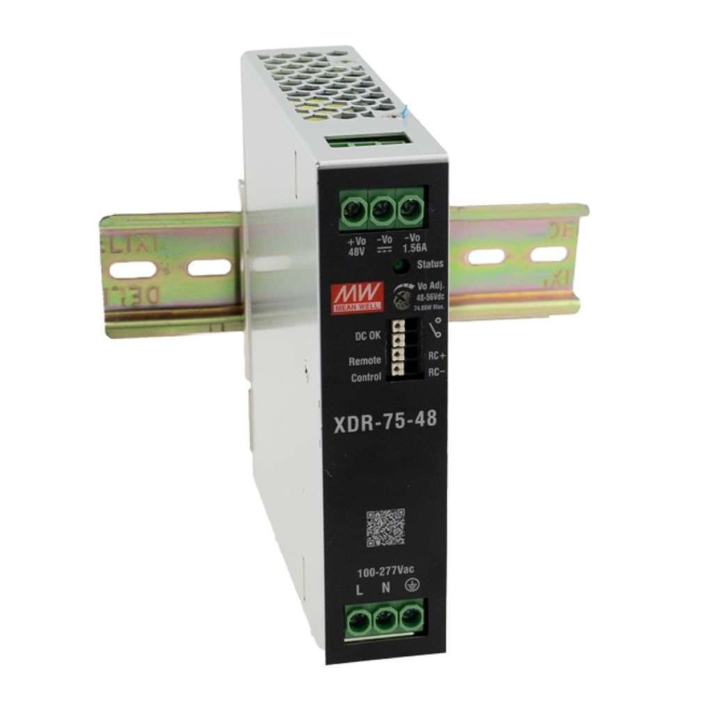 Fuente Riel DIN 75W 48VDC 1.56A In 85-264VAC