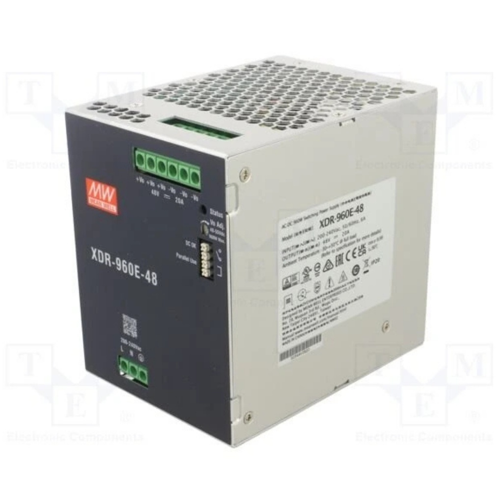 Fuente Riel DIN 960W 48VDC 20A In 180-550VAC (Serie E)
