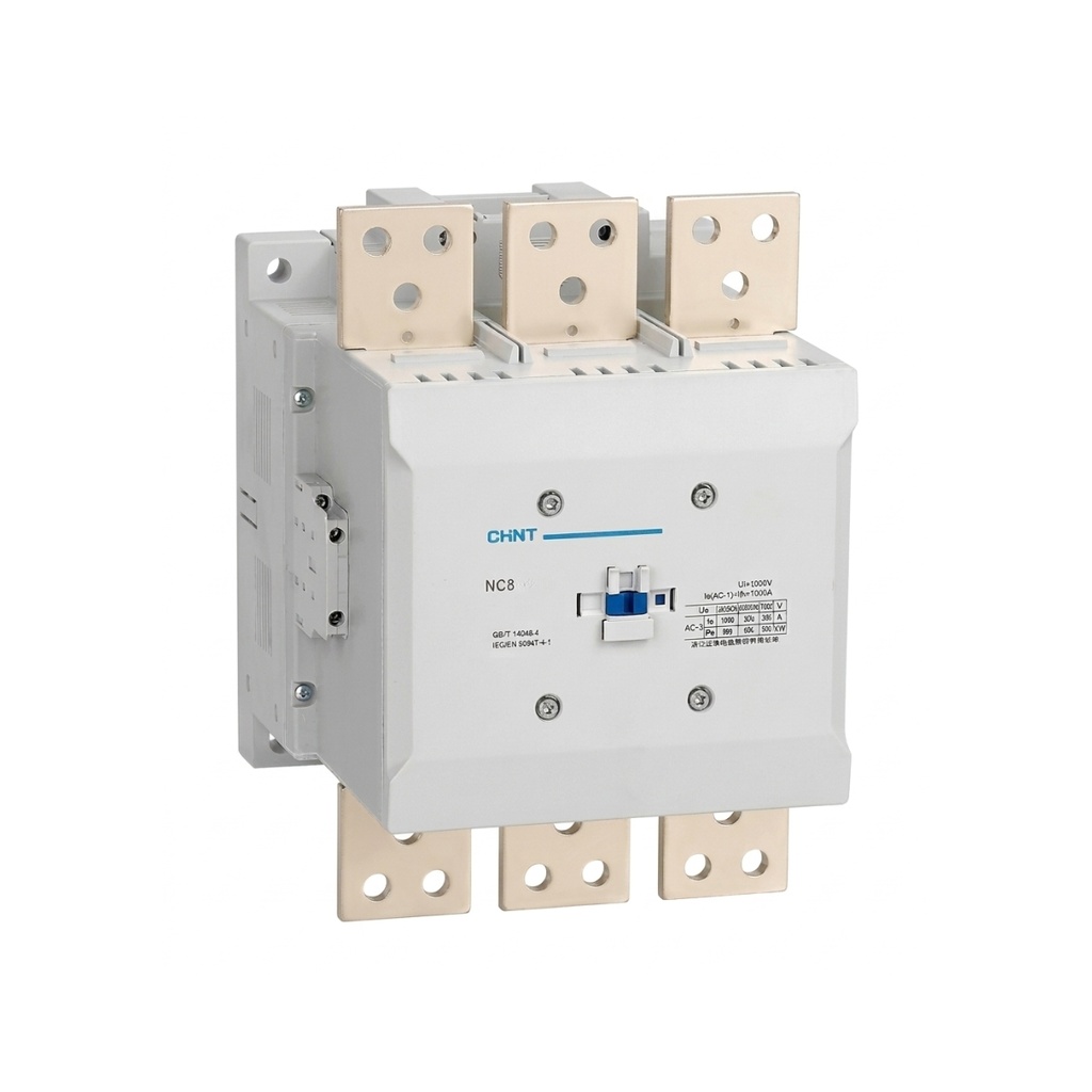 Contactor trifásico 3P 1000 A (AC-3) 1000 A (AC-1) 1000 V, 2NA+2NC, bobina 100-250 V AC/DC