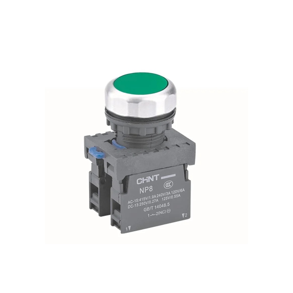 PULSADOR LUMINOSO 24VDC/AC VERDE ø22mm 1NA+1NC
