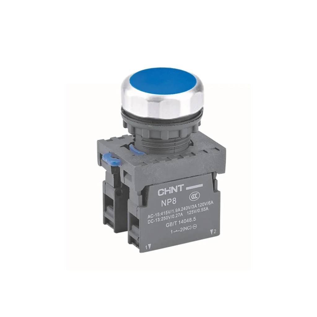 PULSADOR LUMINOSO 24VDC/AC AZUL ø22mm 1NA+1NC