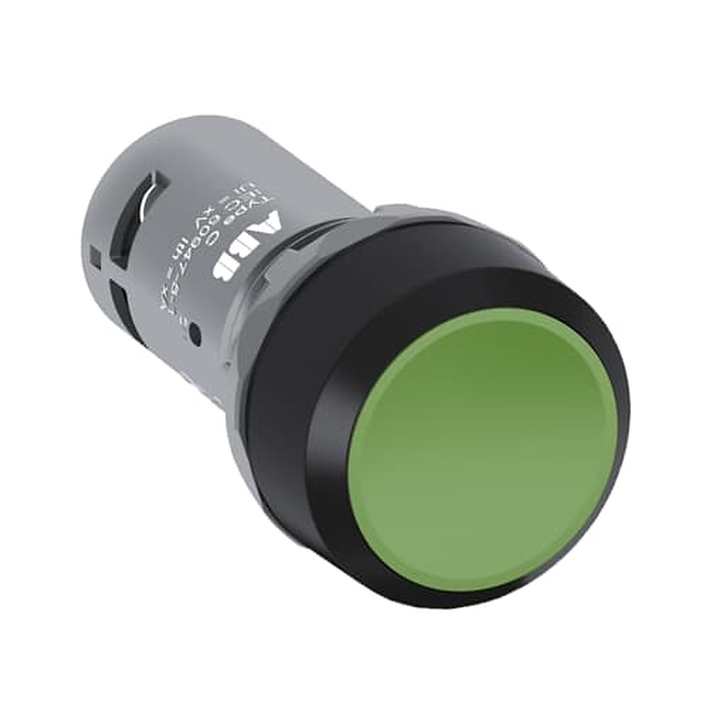 Pulsador Comp. Luminoso Bisel Metálico -Verde 230Vac 1Na