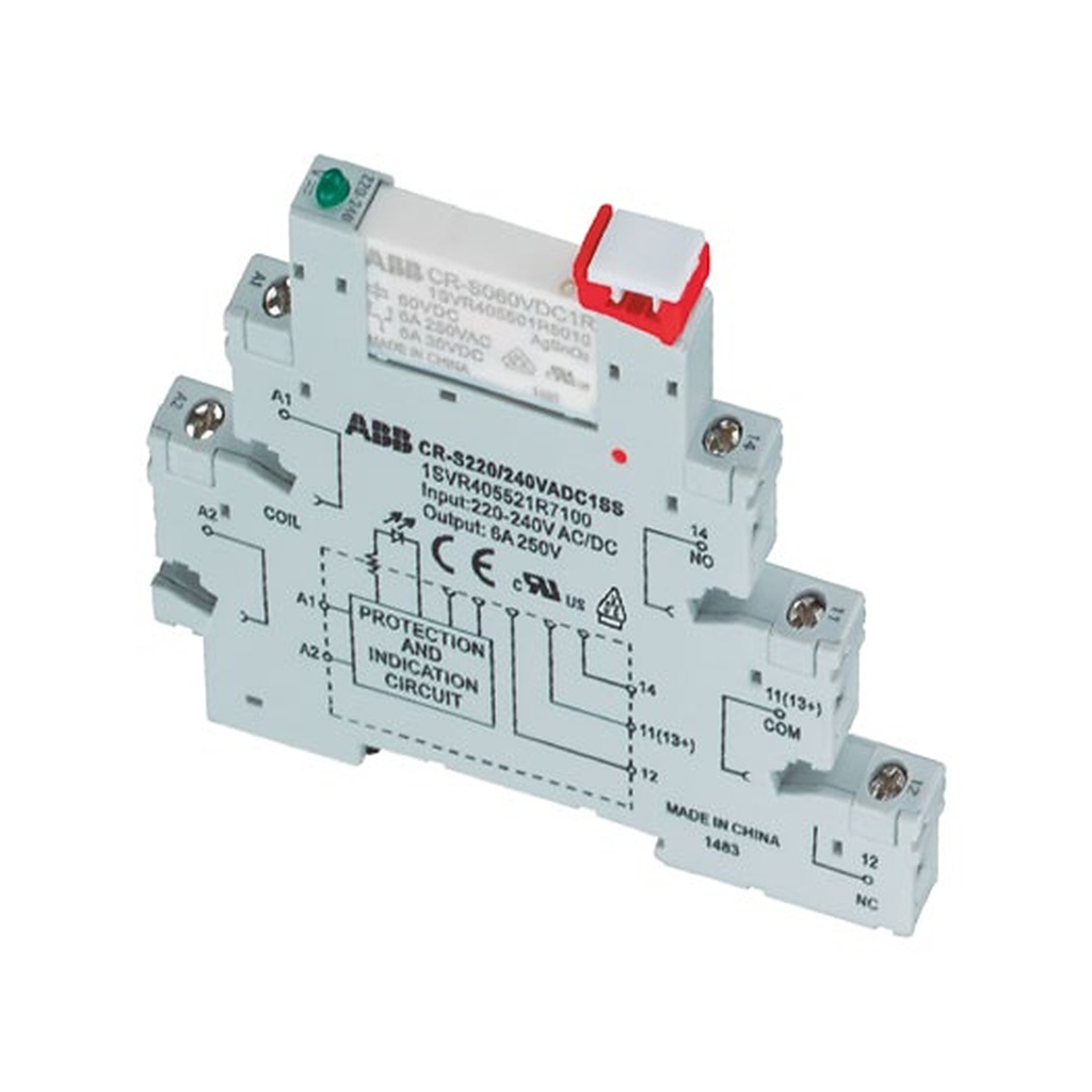 Rele Interface, 2O/C, 250V, 10A. 110Vac