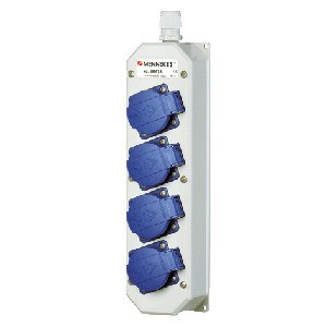 Supresor Con 4 Tomas Schuko 16Amp 2P+T 250V  6H  Ip44